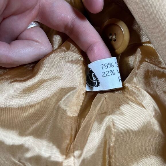 Escada Margaretha Ley Double Breasted Mustard Tan Blazer Suit Jacket - Picture 6 of 9